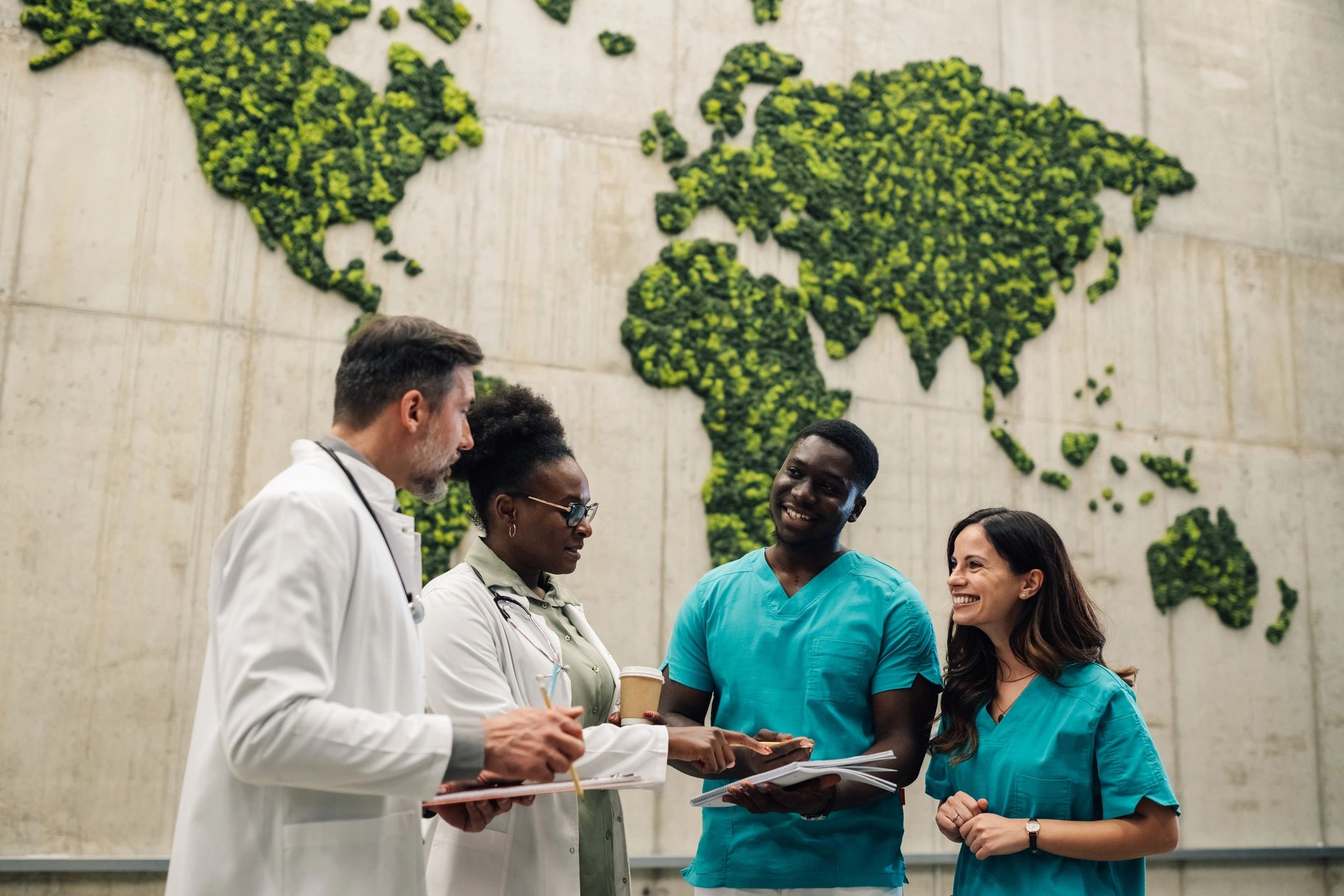 diverse healthcare team modern clinic